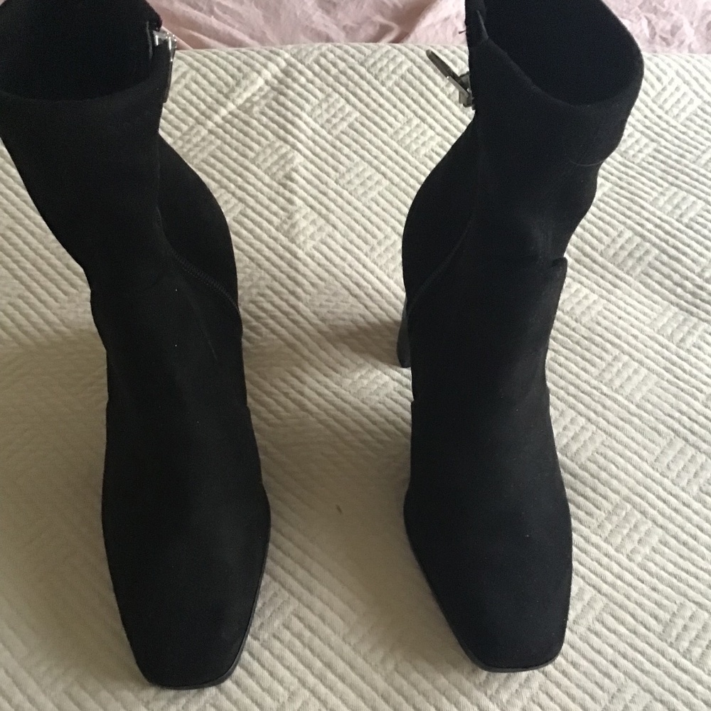 Dolce Vita Suede Bootie with 4 inch Heel, Color Black, Size 6.5